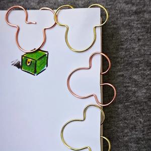30Pcs 미키 마우스 머리 모양의 금속 종이 클립 명함을 보관하기 위한 내구성 재사용 가능한 다채로운 문구류 사무용품