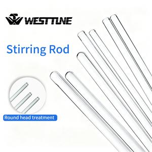 WESTTUNE 10Pcs 실험실 유리 교반 막대 5-12mm 직경 200/250/300mm 길이 화학용 붕규산염 고내성 교반기