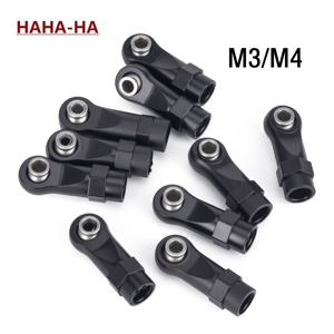 10개 M3 M4 로드 엔드 플라스틱 직선 및 각도형 7mm 피벗 볼 포함 1/10 RC 크롤러 자동차 SCX10 TRX4 D90 TF2 CC01 부품용