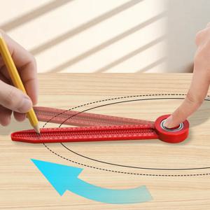 휴대용 플라스틱 원형 제도용 컴퍼스 자, 목공 DIY 레이아웃 마킹 프로젝트를 위한 정밀 측정 및 표시 도구