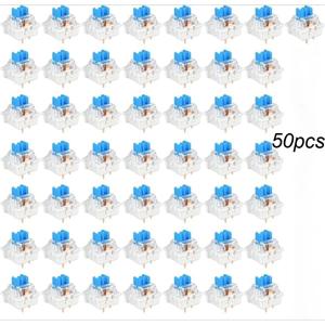 3D 프린트용 50PCS 키보드 클리커, 3핀 블루 기계식 키보드 스위치, 3D 프린트된 클리커 피젯용 방진 클릭