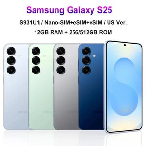 리퍼비시된 삼성 갤럭시 S25 5G 스마트폰, 잠금 해제됨, 6.2인치 AMOLED 디스플레이, 스냅드래곤 8 Gen4 프로세서, NFC 지원, 128GB/256GB 저장 공간, 안드로이드 운영체제, 중고폰