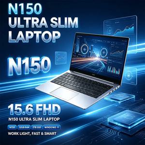 120Hz FHD IPS 디스플레이, 15.6인치 노트북, 인텔 코어 N150 프로세서, 32GB 대용량 RAM, 2TB 고속 SSD, 백라이트 키보드, 긴 사용 시간의 배터리
