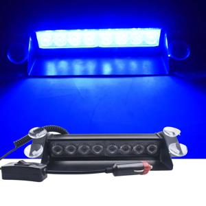 DC 12V 자동 8 LED 스트로브 라이트 블루 대시 비상 점멸 경고등 3단계 플래시 안개등 (자동차, 오토바이, 트럭용)