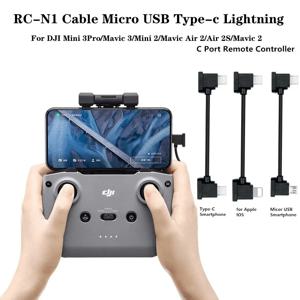 RC-N1 케이블 DJI Mini 3Pro/Mavic 3/Mini 2/Mavic Air 2/Air 2S/Mavic 2 드론 컨트롤러 액세서리용 마이크로 USB Type-C 라이트닝