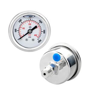 MAIRUIKESI 40mm 커피 스테인레스 스틸 압력 게이지 후면 연결-1-0-400bar 물 가스 공기 오일 hrydrualic manemoter