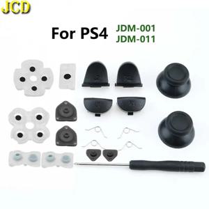 PS4 JDM-001/011 컨트롤러 용 JCD L1 R1 L2 R2 트리거 버튼 3D 아날로그 스틱 + 전도성 고무 버튼 스크루 드라이버 키트