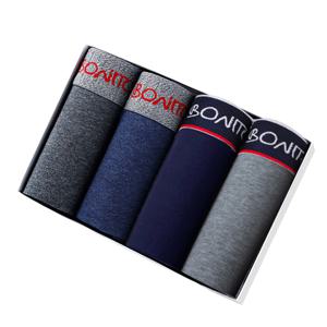 4Pcs 망 속옷 섹시한 복서 속옷 남자 코튼 남자 팬티 브랜드 남성 복서 반바지