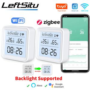 Tuya Zigbee WiFi 온도 습도 센서 습도계 온도계 감지기 스마트 라이프 원격 제어 지원 Alexa Google 홈