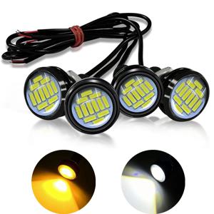 LED 이글 아이 램프 23mm 12SMD 주간 주행 등 노란색 흰색 신호 램프 방향 지시등, 측면 조명, 후진 조명, 후미등