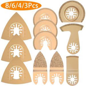 8Pcs Multitool 블레이드 초경합금 진동 톱 블레이드 세라믹 타일 대리석 절단을위한 전문 삼각형 톱 블레이드