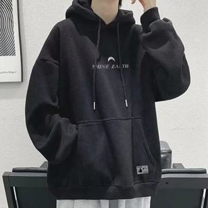 【M-8XL 후드티】남성 오버사이즈 후디 루즈한 일본식 심플 알파벳 문 프린트 커플 후드티