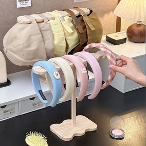 1 조각 머리띠 스탠드 나무 머리띠, 목걸이, 팔찌 디스플레이 스탠드 머리띠 보석 보관함 보석 주최자