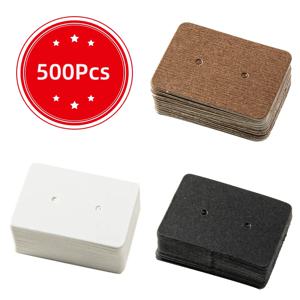 100/300/500Pcs 2.5x3.5cm 화이트 브라운 블랙 귀 스터드 디스플레이 카드 골 판지 빈 크래프트 태그 쥬얼리 카드 포장 용품