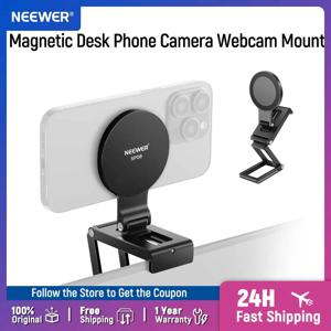 NEEWER 데스크탑 모니터용 연속성 카메라 마운트, MagSafe iPhone iMac Apple TV용 마그네틱 3단 접이식 데스크 폰 웹캠 홀더