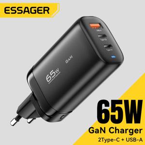 Essager 65W GaN USB C타입 충전기 (노트북용 PPS 45W 25W 고속 충전, 삼성 QC3.0 PD3.0, 아이폰14 13 Pro 휴대폰 충전기)