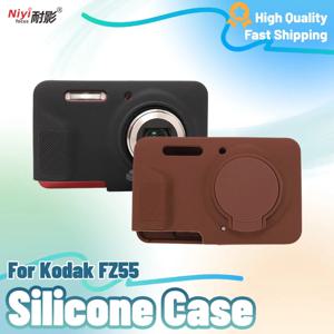 Kodak PIXPRO FZ55 용 카메라 실리콘 케이스 소프트 보호 케이스 팩 가방 보호 베이스 파우치 방진 방수 렌즈 캡