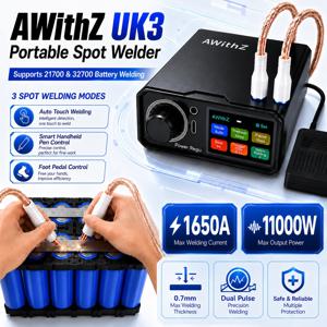 Awithz UK3 휴대용 배터리 스폿 용접기 DIY 미니 용접기 18650 리튬 배터리 팩 용접 도구 10000mah 용접 가능 0.7mm