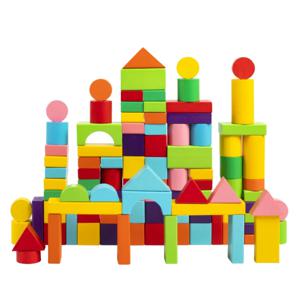 40-100PCS 컬러 대형 입자 빌딩 블록, 어린이 나무 장난감, 조기 교육 및 인지 계몽