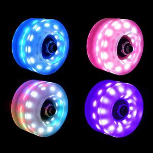 PU 하이 플래시 6-LED 롤러 스케이트 휠 58x32mm 스케이트보드 및 실내/실외 링크용 더블 로우 라이트업 휠 AMB322