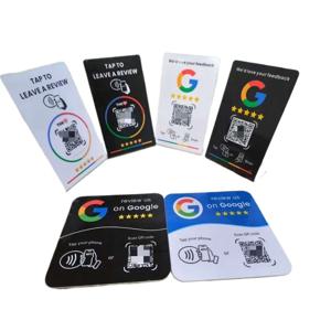 NFC 215 구글 리뷰 카드용 프로그래밍 가능 NFC 스테이션 테이블 13.56Mhz QR 코드는 독립적으로 설정하여 스탠딩 카드와 연결할 수 있습니다