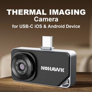 노호크 플러그 앤 플레이 열화상 카메라 256×192 (USB-C 아이폰 15+ 및 안드로이드 폰용), HVAC, 자동차 및 가정 수리에 이상적