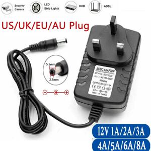 데스크탑 어댑터 AC110V-240V에서 DC12V로 변환 플러그인 월 어댑터 3A 4A 5A 8A 스위칭 EU/US/UK/AU 전원 공급 장치 LED 라이트 스트립용