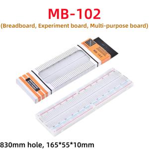 2/10개 MB-102 브레드보드 400 830 포인트 무납땜 PCB 브레드보드 점퍼 와이어 케이블 프로토타입 보드 DIY 아두이노 키트용