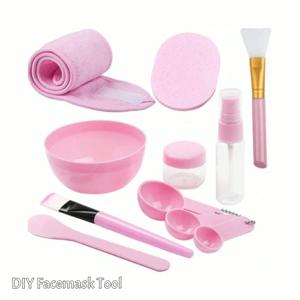 7-11개 DIY 페이셜 마스크 제작 키트 볼 스패출라 브러시 병 퍼프 타월 페이스마스크 믹싱 도구 키트 가정용 뷰티 살롱용