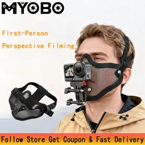 MYOBO 액션 6 턱 스탠드 마운트 폰 홀더 전술용 페이스 마스크 마운트 고프로 히어로 DJI 오스모 인스타360 액션 카메라 액세서리