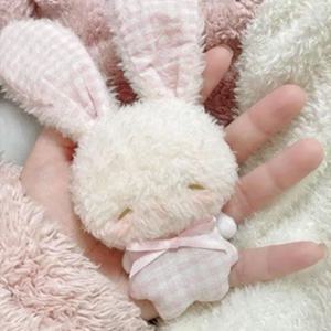 귀여운 미니 토끼 인형 열쇠고리, 귀여운 천사 토끼 봉제 장난감, 부드러운 동물 가방 펜던트 장식, 어린이 소녀 선물