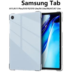 삼성 갤럭시 탭 A11/A9/A11 플러스/S6 라이트/A8/A7/A7 라이트용 태블릿 커버 슬림 TPU 황변 방지 실리콘 투명 케이스