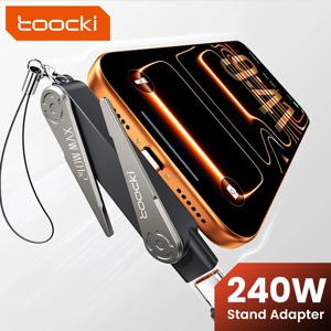투키 240W USB C to USB C 어댑터, 접이식 폰 홀더 포함, 90도 각도 변환 OTG 어댑터 (노트북, 태블릿, 아이폰, 삼성용)