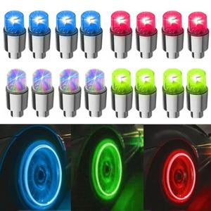 2/4Pcs 휠 타이어 타이어 에어 밸브 스템 LED 라이트 커버 야간 눈길을 끄는 장식 조명 자동차 액세서리