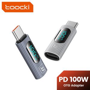 Toocki LED 디지털 디스플레이 유형 C-C OTG 어댑터 1/2/5 팩 USB2.0 PD 100W USB C-iPhone 15 MacBook Pro용 유형 C 커넥터