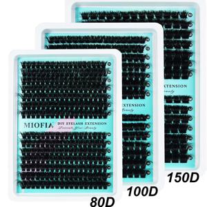 MIOFIA 5D 플러피 클러스터 래쉬 30D-150D 두꺼운 개별 속눈썹 클러스터 10-18mm 자연스러운 룩 재사용 가능한 DIY 속눈썹 연장