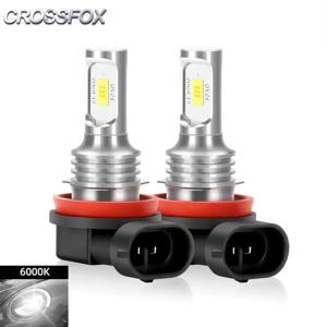 CROSSFOX 2개 자동차 안개등 LED 전구 H8 H9 H11 100W 10000LM 9005 HB3 9006 HB4 H7 6000K 캔버스 LED 12V 자동차 안개등 전구