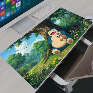 마우스 패드 대형 XXL P-포켓몬 스노락스 게임용 키보드 데스크 매트 사무실 PC 액세서리 게이머 테이블 카펫 미끄럼 방지 고무 마우스패드
