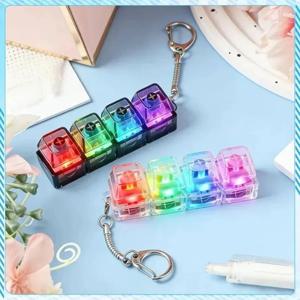 /-LED 키보드 키체인 피젯 장난감 스트레스 해소를 위한 크리스탈 클리커 감각 장난감 성인용 키보드 키체인 피젯 가젯 어린이용