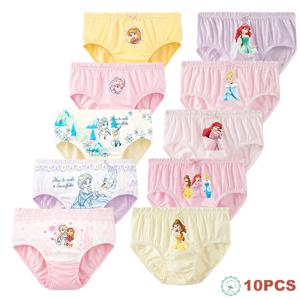 5/10 조각 코튼 소녀 삼각 속옷 만화 여왕 공주 매력적인 캐릭터 인쇄 팬티 소녀를위한 편안한 팬티