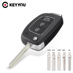 KEYYOU 신제품 현대 솔라리스 베르나 엘란트라 싼타페 I10 I20 I30 I35 I40 IX35 IX45 키 쉘 3버튼 플립 리모컨 자동차 키 케이스