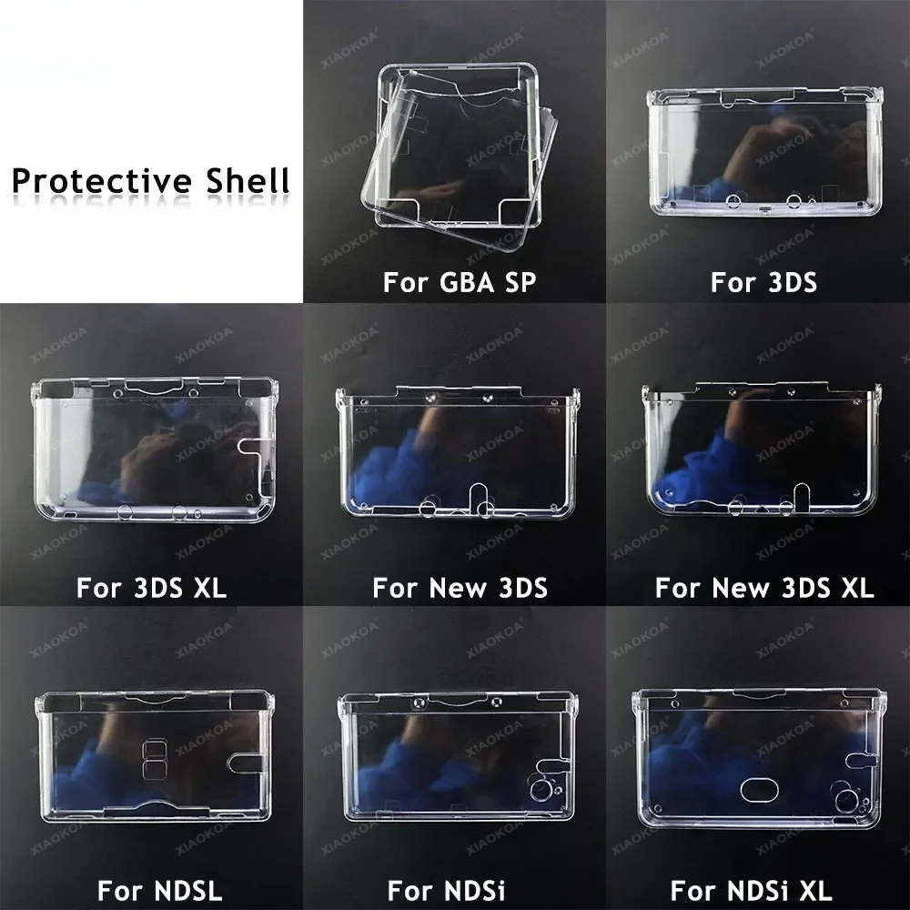 플라스틱 투명 크리스탈 보호 하드 쉘 스킨 케이스 커버 (GBA SP, NDSL, DSI, NDSi XL, 3DS XL, 뉴 3DS XL, LL 콘솔용)