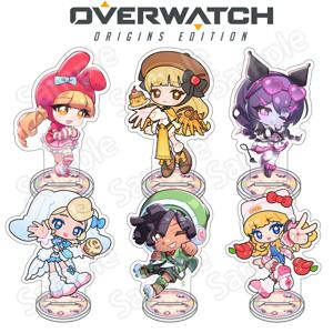 10cm 오버워치 아크릴 스탠디 키체인 D.Va 머시 키리코 트레이서 위도우메이커 게임 피규어 펜던트 팬 선물