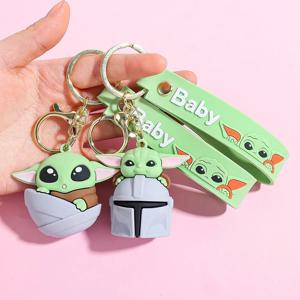 재고 있음 그로그 베이비 요다 멀티 스타일 3D 실리콘 키체인 세트 귀여운 만달로리안 피규어 가방 참 장식 백팩 펜던트 자동차 키 액세서리