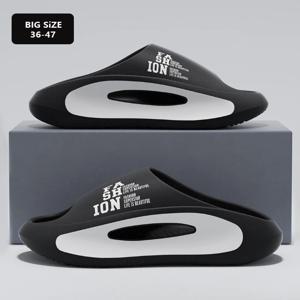 여름 남성 스포츠 슬리퍼 실내외 샌들 비치 두꺼운 밑창 EVA 슬라이드 오픈토 미끄럼 방지 남녀 홈 슈즈 큰 사이즈