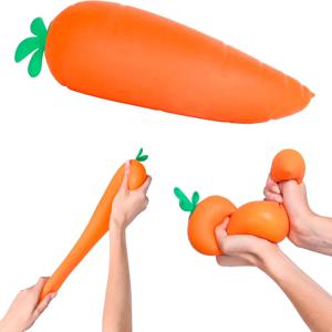 당근 모양 스트레치 스퀴즈 장난감 부드러운 탄성 스트레스 해소 피젯 장난감 감각 완화 장난감 (어린이 및 성인용)