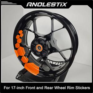 AnoleStix 오토바이 휠 스티커 허브 데칼 림 스트라이프 17 인치 야마하 혼다 가와사키 스즈키 BMW KTM Triumph에 적합