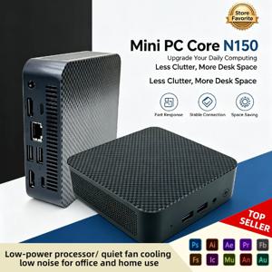 휴대용 미니 PC, 인텔 N150 프로세서, 16GB RAM, 512GB NVMe SSD, 트리플 4K 60Hz 디스플레이, Wi-Fi 6, 블루투스 5.2, 저소음 쿨링, 데스크톱, 가정용/사무용/학습용, 2026년 출시