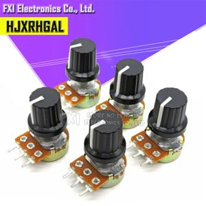 아두이노용 선형 테이퍼 회전 전위차계, WH148, B1K ~ B1M ohm, 1K, 2K, 5K, 10K, 20K, 3 핀, 15mm, 10K, 3 터미널, 5 세트