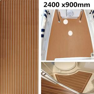 2400x900/600mm 브라운 EVA 폼 보트 바닥재 요트 자동차 해양 보트 장식 미끄럼 방지 매트 용 가짜 티크 데크 시트 패드
